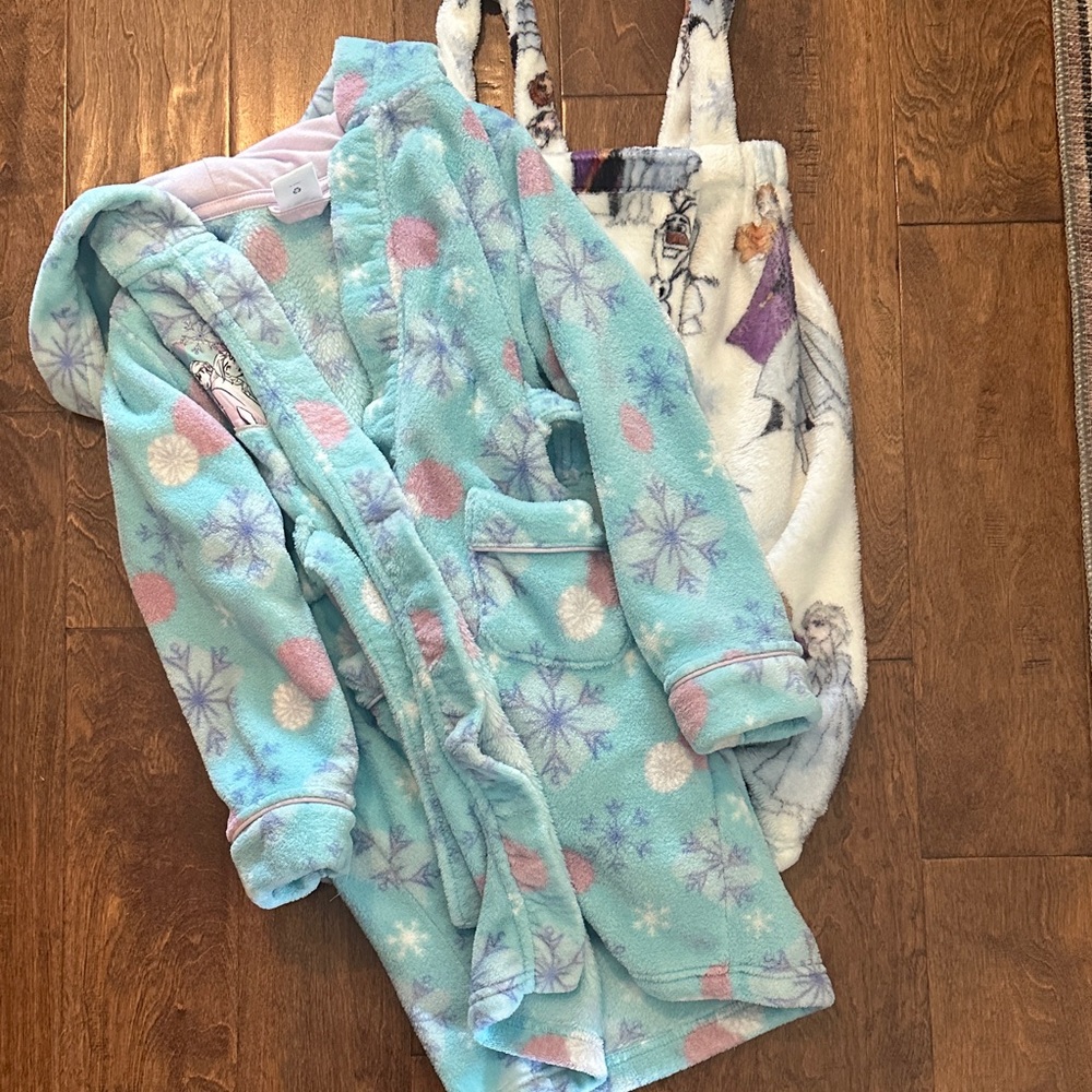 Disney Frozen Kids Robe and Spa Wrap - Light Blue and White